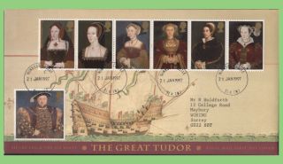 G.  B.  1997 The Great Tudor Set Royal Mail First Day Cover,  Windsor Castle Cds