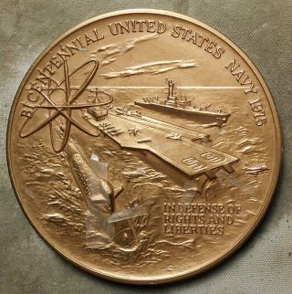 United States Navy Bicentennial 1775 - 1975,  U.  S.  Medal 3 " Bronze
