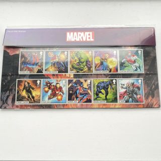 Royal Mail Stamps Presentation Pack 568 Marvel 2019 Includes Mini Sheet Stickers