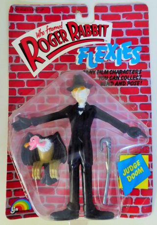 1988 Lin Toys Who Framed Roger Rabbit Flexis Judge Doom Action Figure Nib