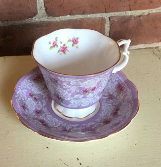 Royal Albert True Love Series Tea Cup & Saucer,  Lavender/purple,  England