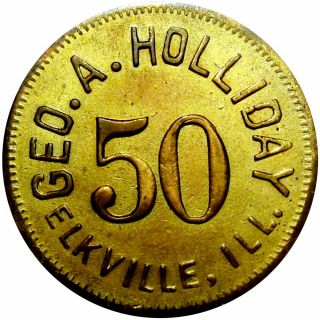1914 Elkville Illinois Good For Token Geo A Holliday Ingle System