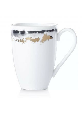 Lenox Seasonal Radiance Dusk 1 Mug Cup Grey Brushstrokes With Gold Detail