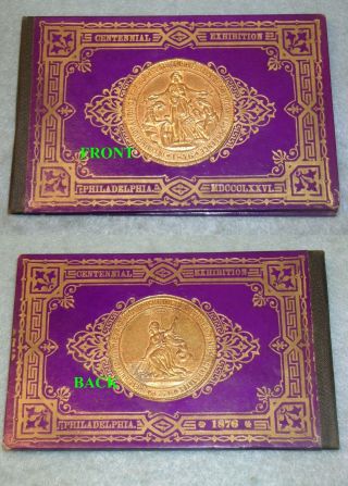 1876 Centennial ACCORDION - STYLE VIEW BOOK w/ Slipcase & PAPER MEDAL ON COVER 2