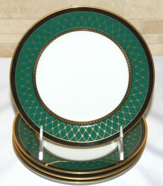 Fitz & Floyd Chaumont 4 Bread & Butter Plates 6.  5 ",  Teal Green,