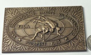 Wrestling,  Lutte,  Participation Plaque,  Fila,  World Cup Budapest 1985 Hungary