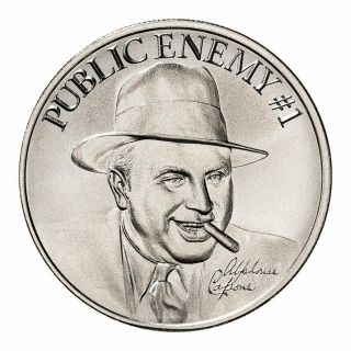 Intaglio Public Enemy 1 Al Capone 1 Oz Silver Medal Gem Bu