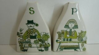 Vintage Figgio Turi Design Market Salt Pepper Shakers Pottery Ceramic Norway