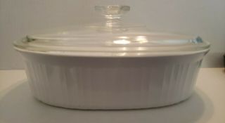Corning Ware French White 2 ½ Qt (2.  8 L) Oval Casserole F - 2 - B With Pyrex Lid