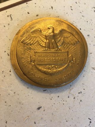 Large Franklin Delano Roosevelt 1945 inaugurated president Medal Error Medal 2