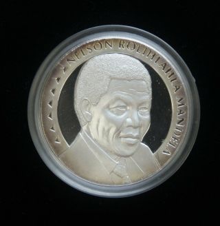 Limited Edition Nelson Mandela Medal.  999 Fine Silver South African B5790