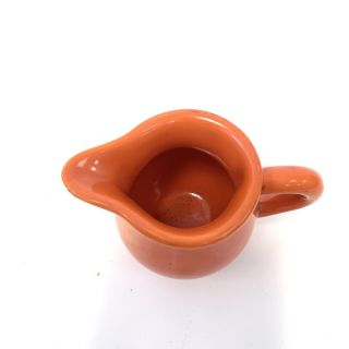 VTG Harlequin Homer Laughlin Pottery Mini Creamer Pitcher Orange Glaze 2 1/4” 3