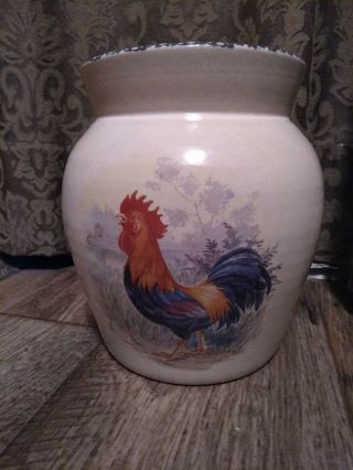 1999 Home And Garden Party 8 " Rooster Canister With Lid.  Made In Usa