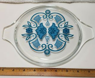 Vintage Glass Pyrex Promotional Blue Horizon Casserole Lid Only 474 C Old Cover
