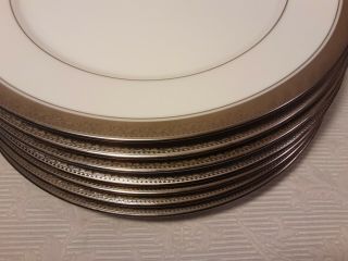 Legendary By Noritake - Crestwood Platinum - 3 Dinner Plates 10.  5 "