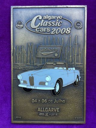 And Rare Enamelled Bronze Plate Of Algarve Classic Cars 2008