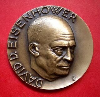 Dwight Eisenhower 34th President Huguenin Large Bronze Medal