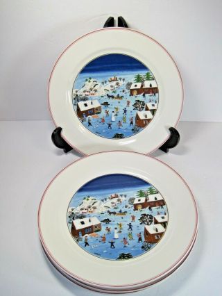 Villeroy & Boch Naif Christmas Set Of 4 Vitro - Porcelain Dinner Plates 10.  5 "