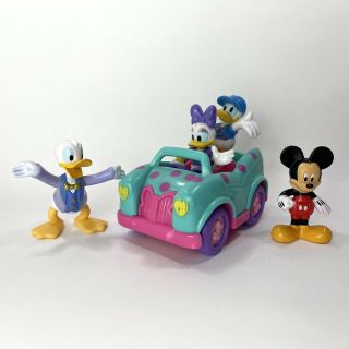 Fisher Price Disney Minnie Mouse Bow - Tique Car Daisy Duck Donald Mickey Figures