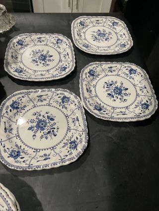 Johnson Bros Indies Pattern Set Of 4 Square Salad Plates 7 1/2 In