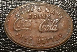 Army & Navy Drink Coca - Cola Coke Bottle Challenge Coin Medal Token Military