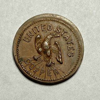 1863 Hard Times/civil War Token - For Public Accomodation / United States Copper