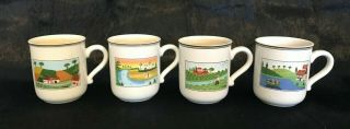 Whimsical Villeroy & Boch Design Naif - Set Of 6 Coffee Mugs & 5 Small Dishes