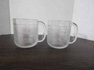 Iittala 50cl Glass Beer Mugs,  Finland Krouvi Textured Glass - - Set Of 2