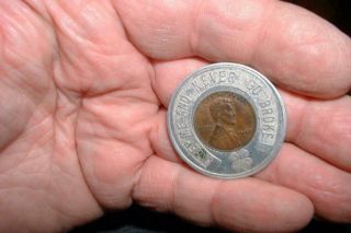 1948 Encased Cent Good Luck Token Doane Chevrolet Co.  Dundee Illinonis Coin