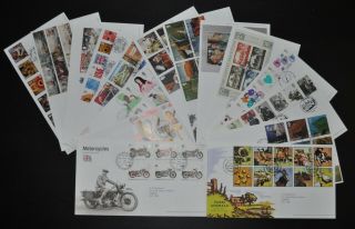 2005 Royal Mail Fdc Year Set X 16 With Philatelic Bureau Special Handstamps.