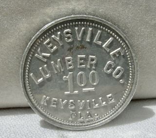 1910 Keysville Florida Fl (tiny Hillsborough) Keysville Lumber Co Store $1 Token