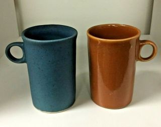 (2) Vintage Bennington Pottery Mugs Espresso Cups David Gill Design 1370