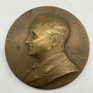 1949 Harry Truman Inaugural Bronze 3 " Medal Presidential United States 1949
