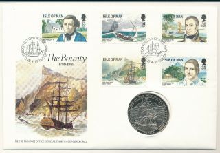 1989 Isle Of Man - Mutiny On The Bounty Coin Cover