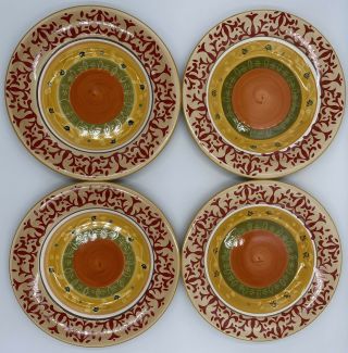 Target Home American Simplicity Villa Set Of 4 Dinner Plates 11 1/2” Red Scroll