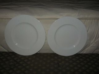 Set Of 2 Wedgwood White Bone China Dinner Plates 11 " Diameter Vgc