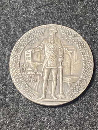 1926 George Washington As A Mason Seneca Lodge No 55 Masonic Token Medal Silver