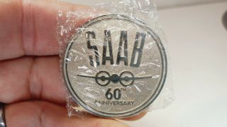 Saab Automobile 60th Anniversary Employee Company Ensignia Aviation Token Medal