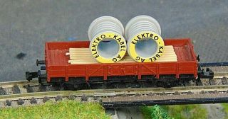 Fleischmann 8200 Db Low Sided Wagon With Cable Drum Load N Gauge (8)
