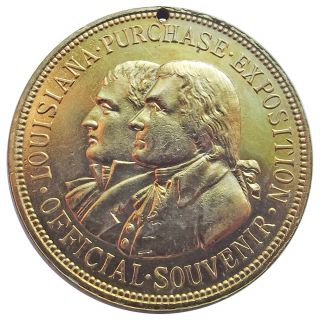 1904 St Louisiana Purchase Expo Official Medal - Gilt,  Hk - 300,  Token Souvenir