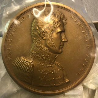 Major General Winfield Scott U.  S.  Bronze 2.  5 " Medal