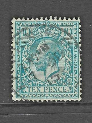 Gb Stamps - Pre Decimal King George V 1912 - 24 - 10p Blue Sg 394 Wmk 100