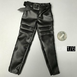 1/6 Scale Soldier Leather Pants,  Belt Model For 12 " Action Figure Doll Toys