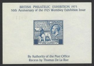Gb 1925 Wembley Bee 1d Proof Reprint On Bpe 1975 Exhibition Sheet