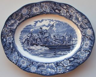 Wedgwood Staffordshire Liberty Blue 14 " Oval Serving Platter 