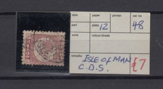 Gb Qv 1870 1/2d Bantam Sg48 Plate 12 Isle Of Man Cds Jk6369