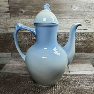 B&g Bing Grondahl Copenhagen Denmark Porcelain Teapot Seahorse Blue Ombre Fade