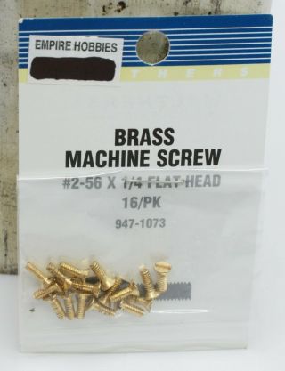 Walthers 947 - 1073 Ho Brass Machine Screw 2 - 56 X 1/4 Flat Head (pack Of 16)