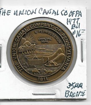 Token: The Union Canal Company Of Pennsylvania,  1977,  Bu,  35mm Bronze