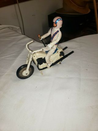 Vintage Ideal Evel Knievel Figure And Motorcycle Complete